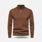 Men's Half-Zip Cardigan with Ribbed High Collar, view 7 of 15