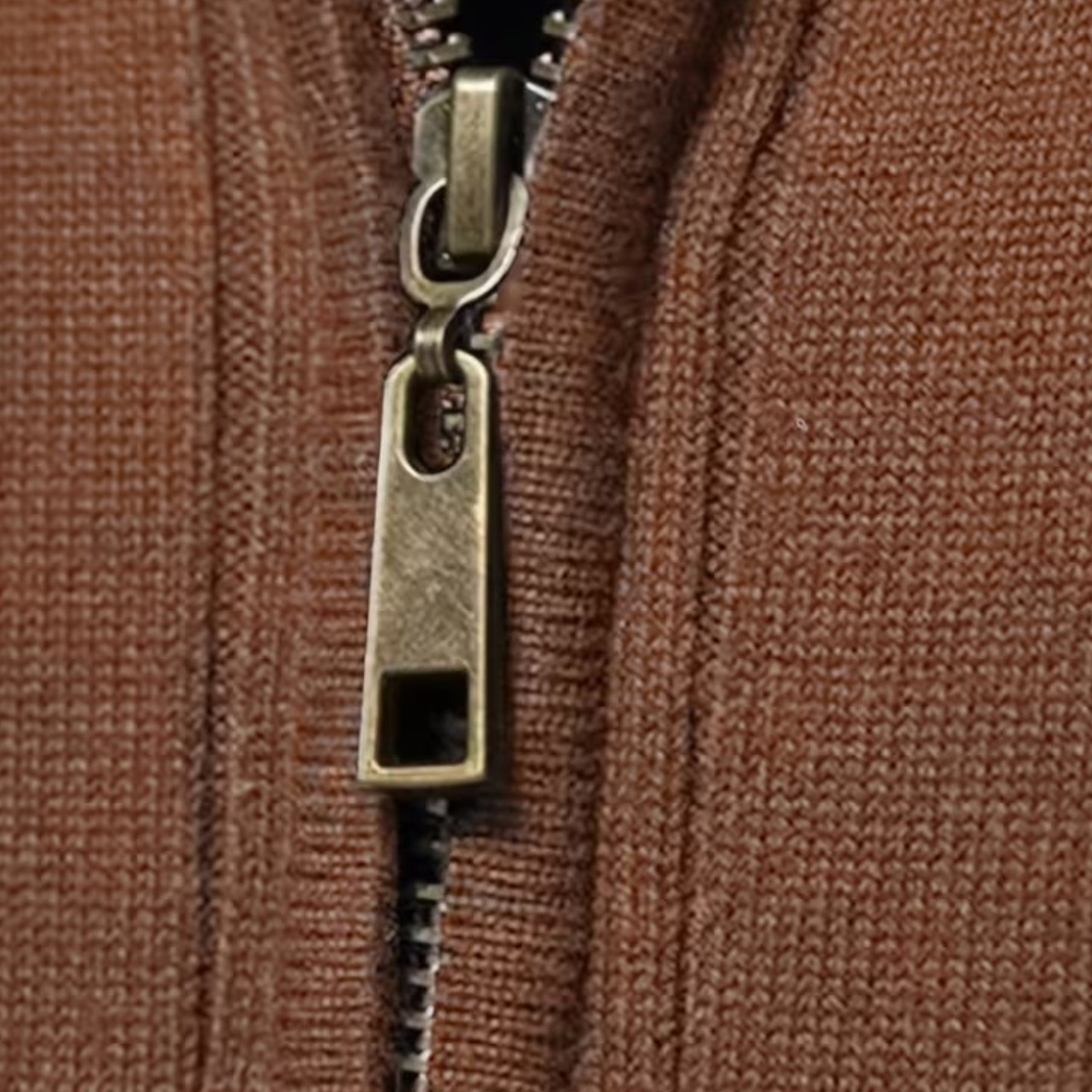 Men's Half-Zip Cardigan with Ribbed High Collar, view 8 of 15