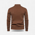 Men's Half-Zip Cardigan with Ribbed High Collar, view 10 of 15