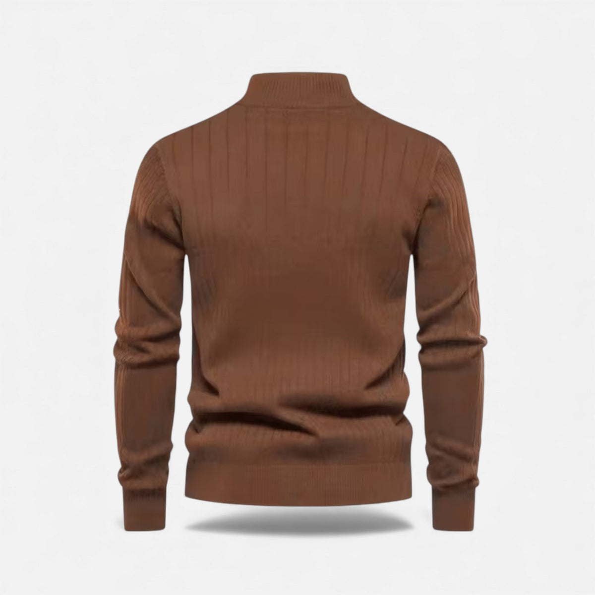 Men's Half-Zip Cardigan with Ribbed High Collar, view 10 of 15