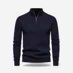 Men's Half-Zip Cardigan with Ribbed High Collar, view 11 of 15