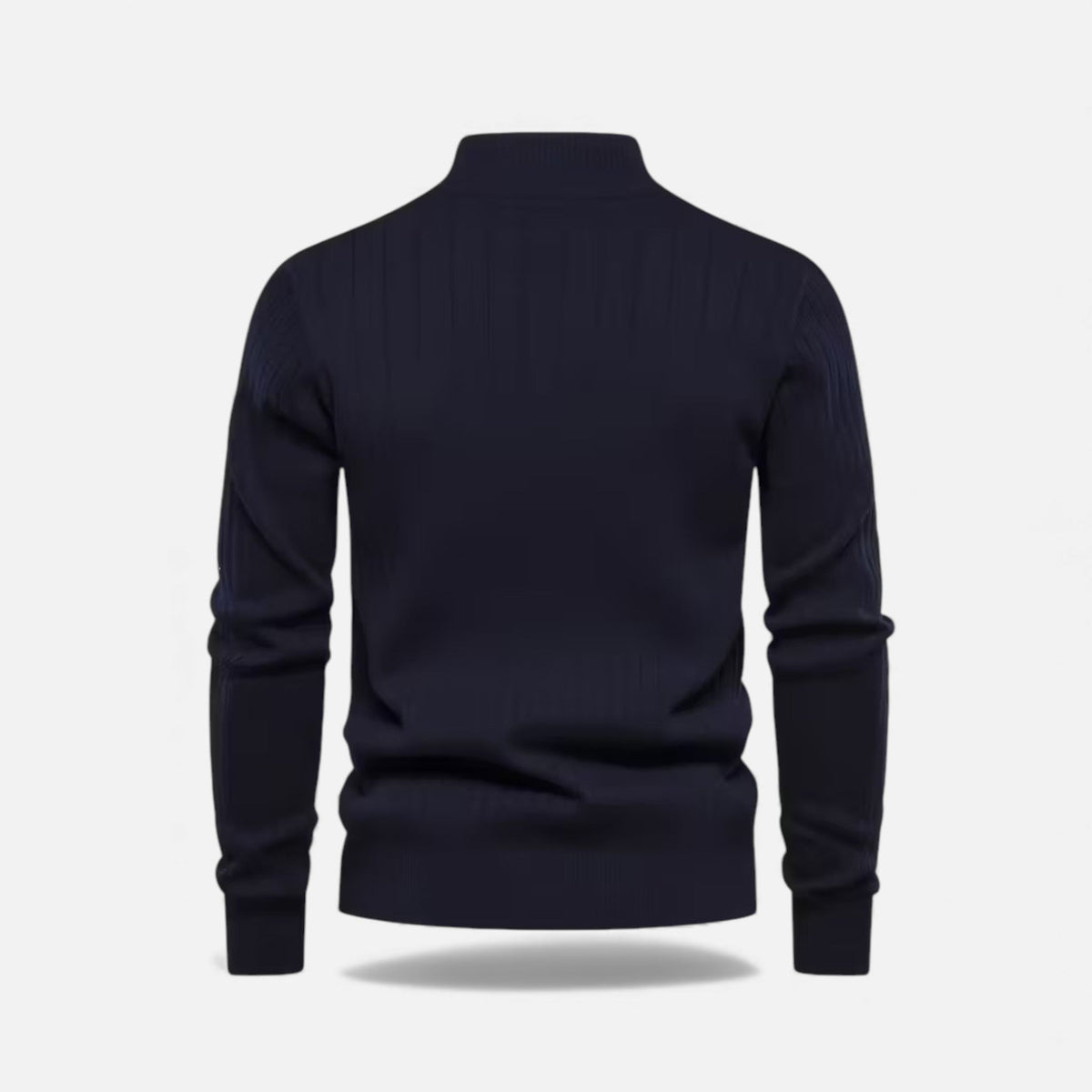 Men's Half-Zip Cardigan with Ribbed High Collar, view 15 of 15