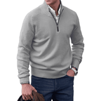 Men's Half-Zip Knit Jumper with Ribbed Collar, view 5 of 11