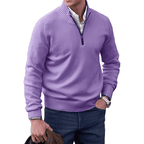 Men's Half-Zip Knit Jumper with Ribbed Collar, view 7 of 11