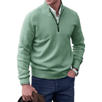 Men's Half-Zip Knit Jumper with Ribbed Collar, view 8 of 11