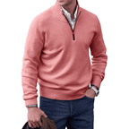 Men's Half-Zip Knit Jumper with Ribbed Collar, view 10 of 11