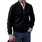 Men's Half-Zip Knit Jumper with Ribbed Collar, view 11 of 11