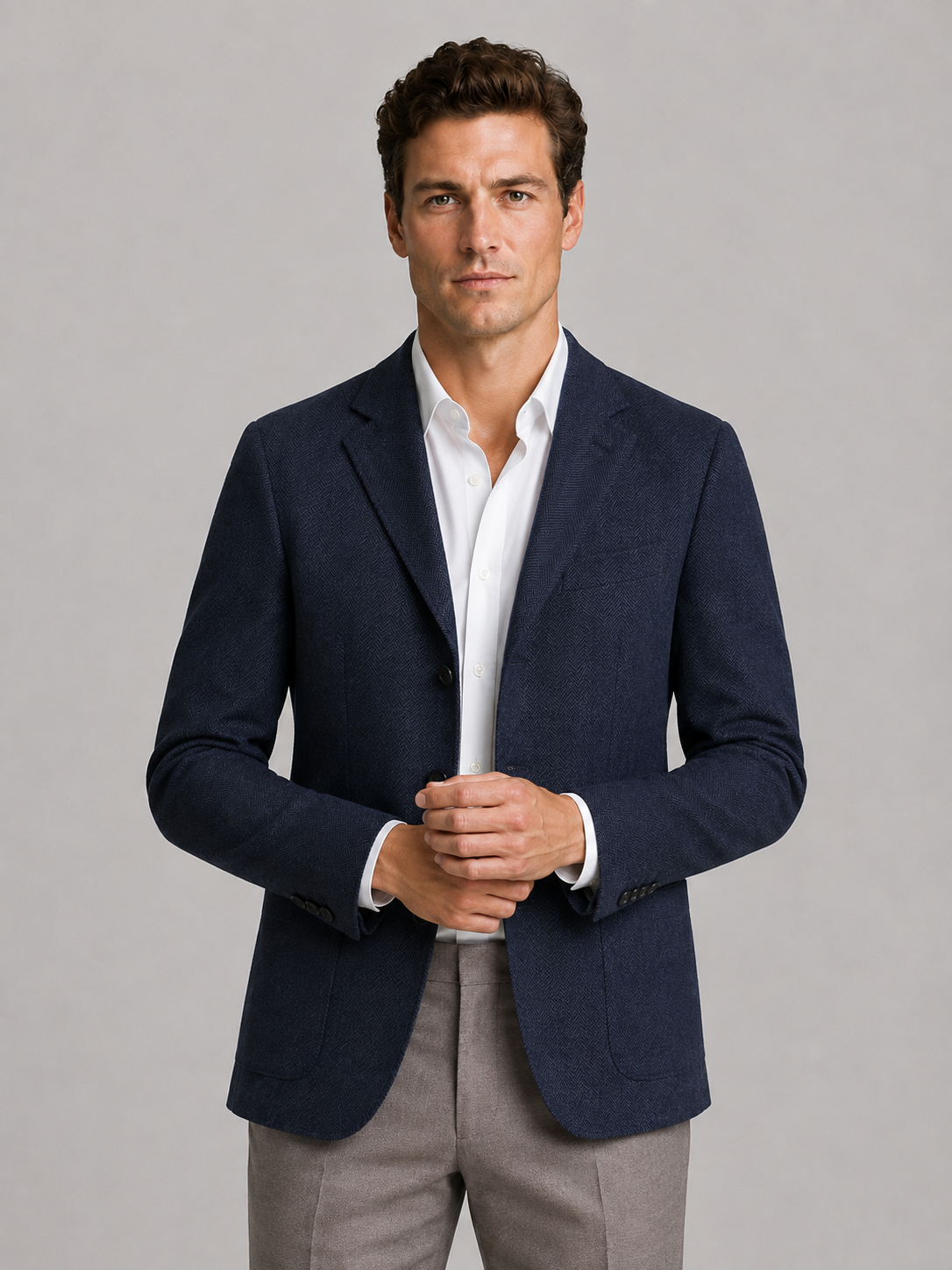 Mens Herringbone Tailored Jacket Blazer - product image 8