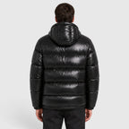 Alternate product view 6 of men's Hooded Puffer Jacket with quilted winter outerwear.