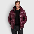 Alternate product view 8 of men's Hooded Puffer Jacket with quilted winter outerwear.