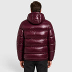 Alternate product view 9 of men's Hooded Puffer Jacket with quilted winter outerwear.