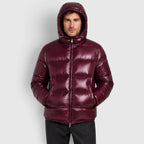 Alternate product view 11 of men's Hooded Puffer Jacket with quilted winter outerwear.