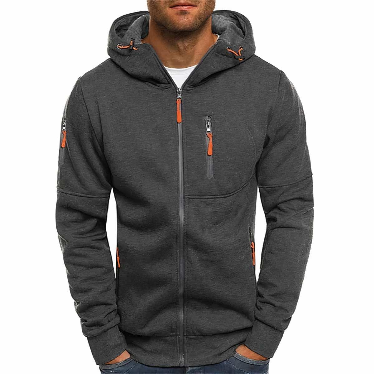 Men's hoodie, sporty long sleeve casual pullover – product image 3