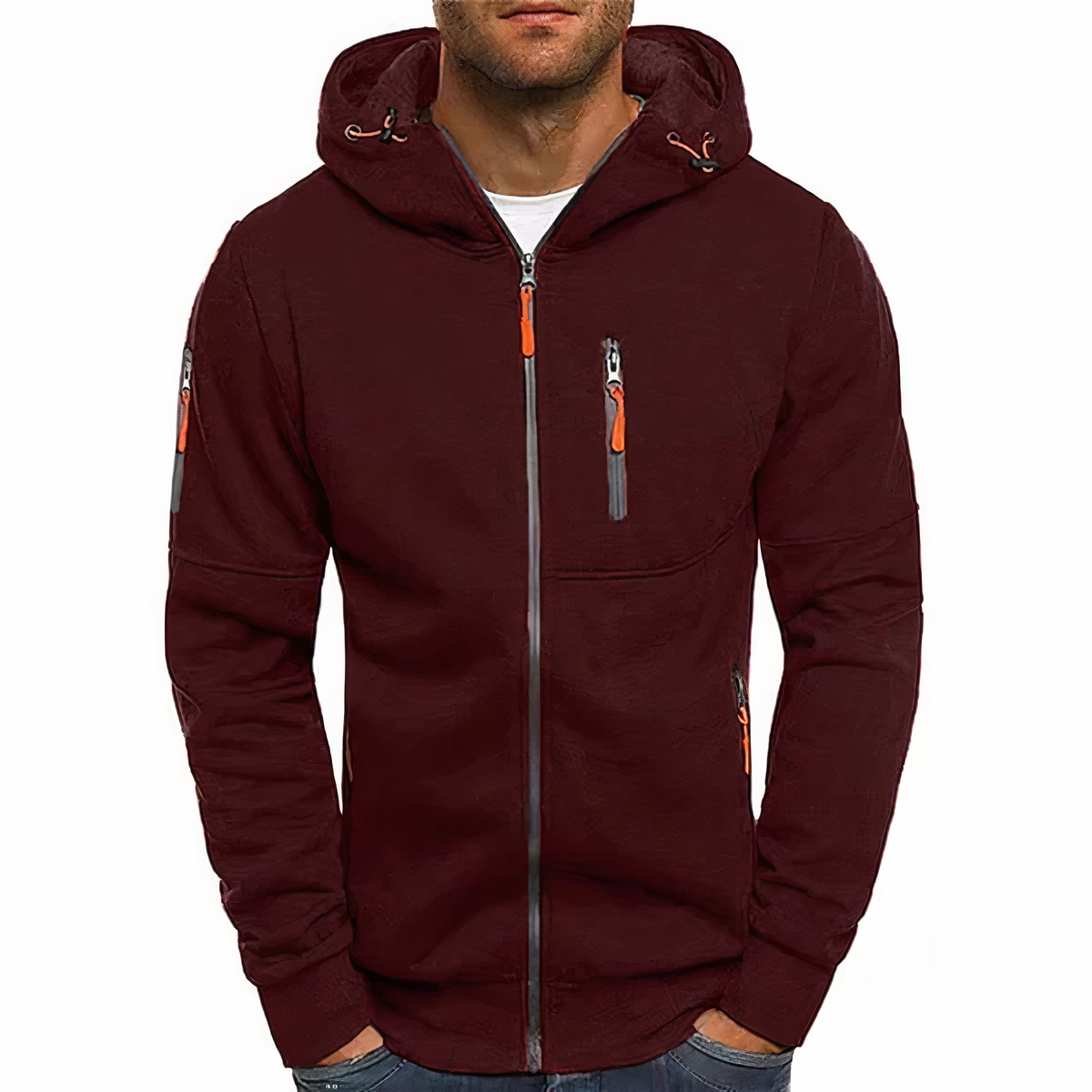 Men's hoodie, sporty long sleeve casual pullover – product image 7