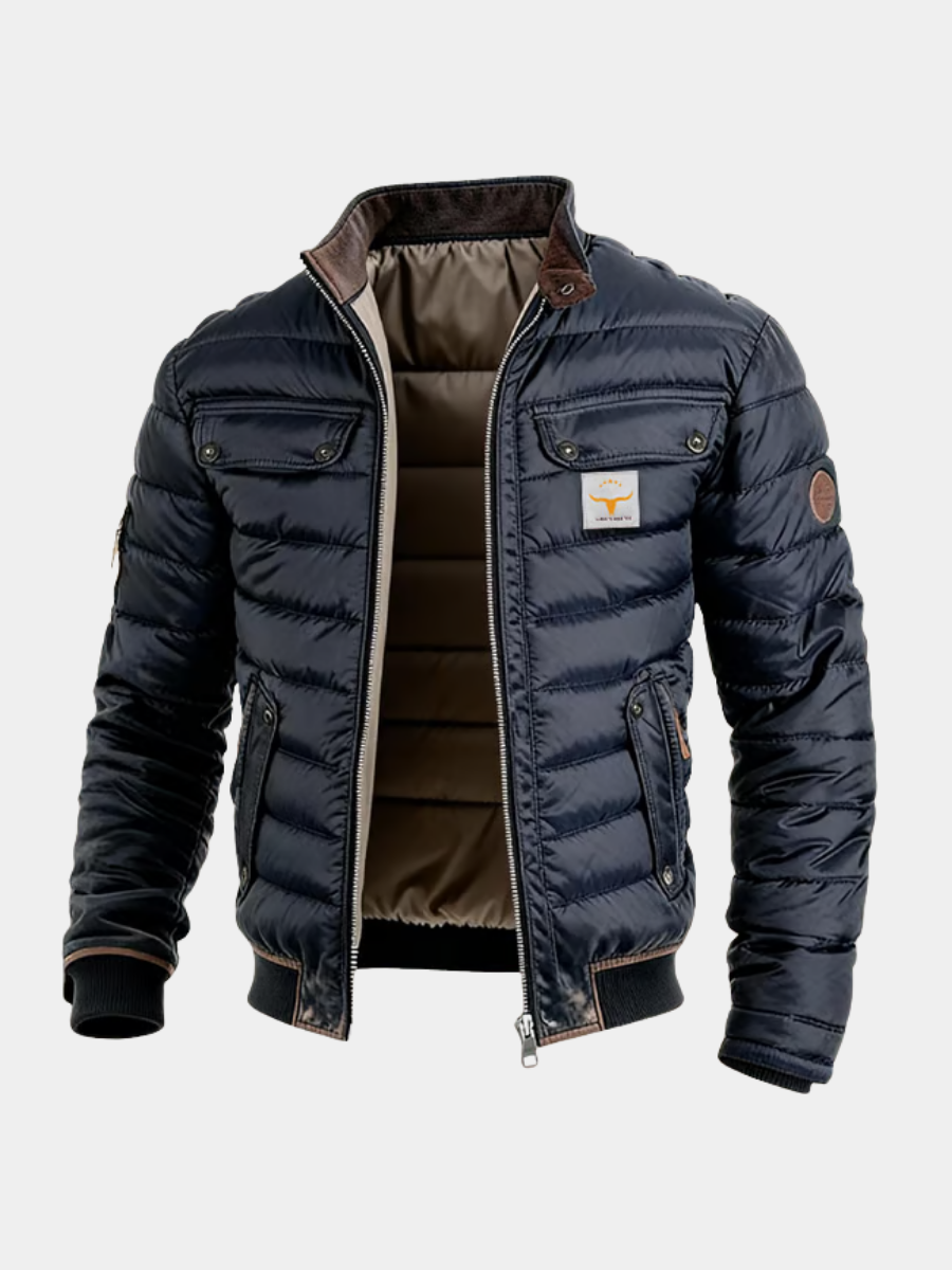 Men's Insulated Quilted Jacket with Zip Front, view 1 of 4