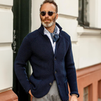 Men's Knit Cardigan with Stand Collar Button Front, view 3 of 18