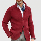 Men's Knit Cardigan with Stand Collar Button Front, view 4 of 18