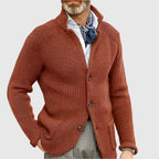Men's Knit Cardigan with Stand Collar Button Front, view 7 of 18