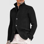 Men's Knit Cardigan with Stand Collar Button Front, view 13 of 18