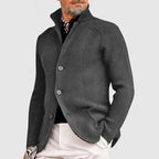 Men's Knit Cardigan with Stand Collar Button Front, view 15 of 18