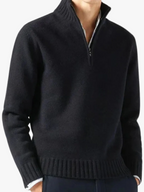 Men's Knit Pullover Half-Zip Jumper with Stand Collar, view 1 of 12