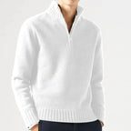 Men's Knit Pullover Half-Zip Jumper with Stand Collar, view 3 of 12