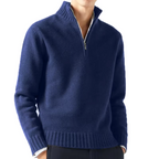 Men's Knit Pullover Half-Zip Jumper with Stand Collar, view 6 of 12