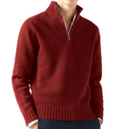 Men's Knit Pullover Half-Zip Jumper with Stand Collar, view 7 of 12