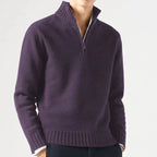 Men's Knit Pullover Half-Zip Jumper with Stand Collar, view 8 of 12