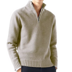 Men's Knit Pullover Half-Zip Jumper with Stand Collar, view 11 of 12