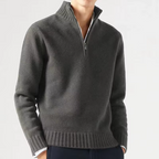 Men's Knit Pullover Half-Zip Jumper with Stand Collar, view 12 of 12