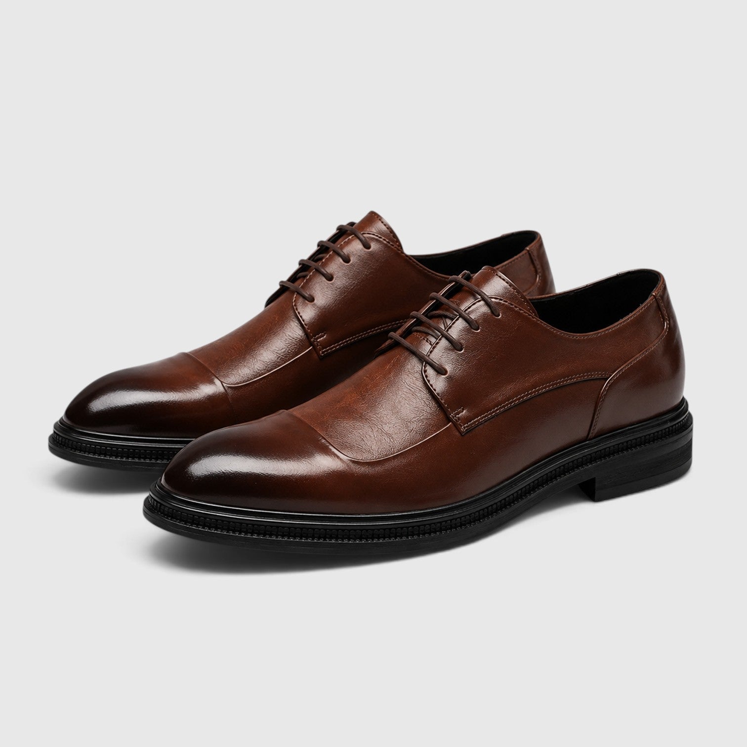 Men's Leather Lace Up Shoes with classic derby formal design.