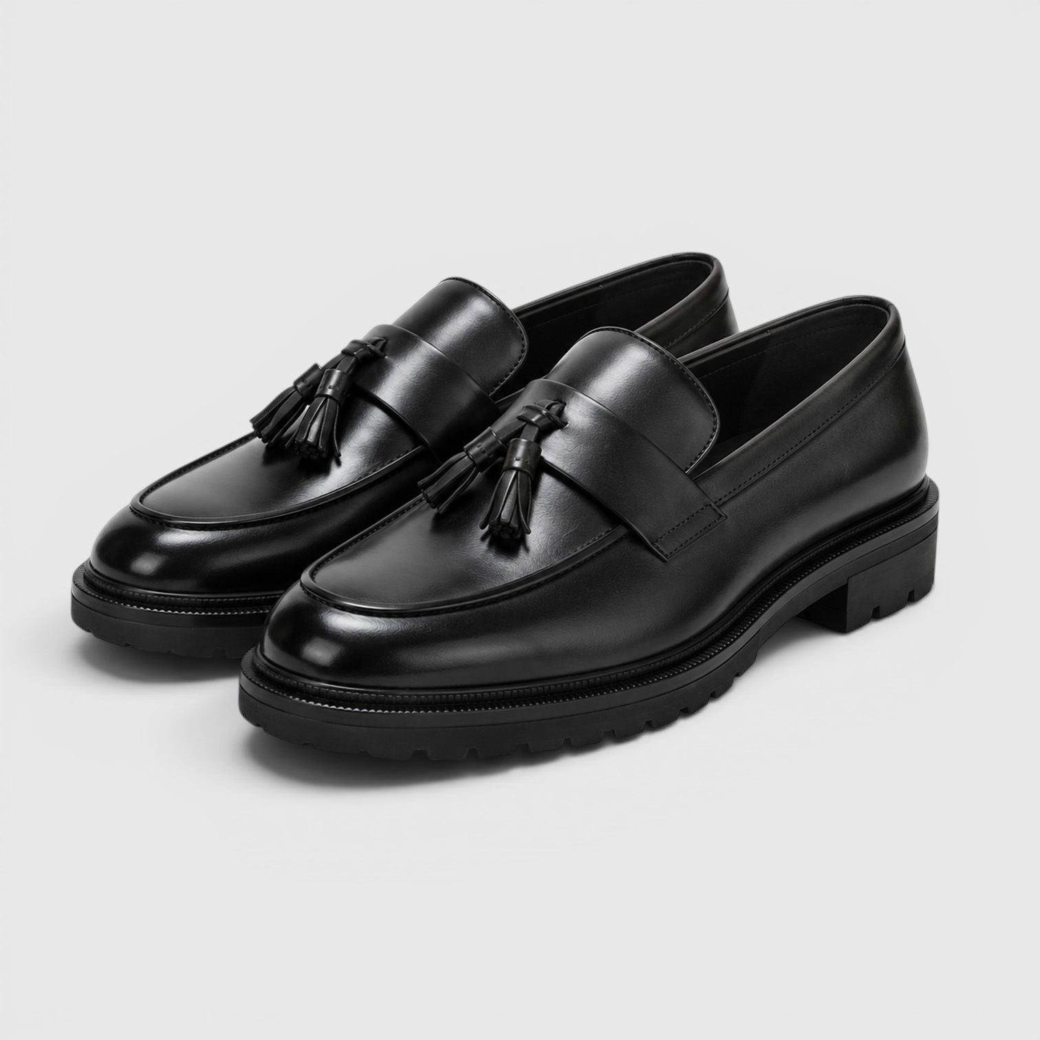 Men's Leather Tassel Loafers with slip-on smart casual design.
