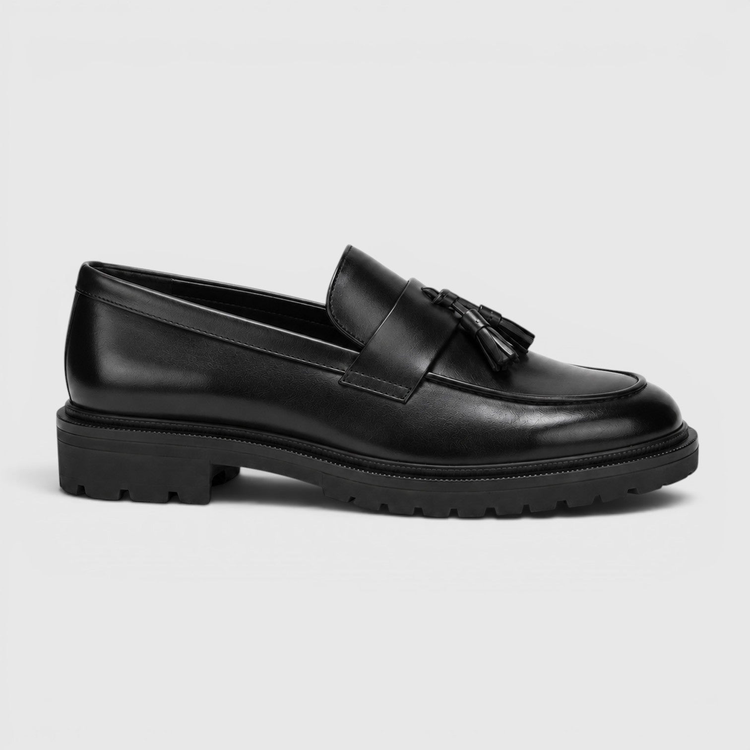 Alternate product view 3 of men's Leather Tassel Loafers with slip-on smart casual design.