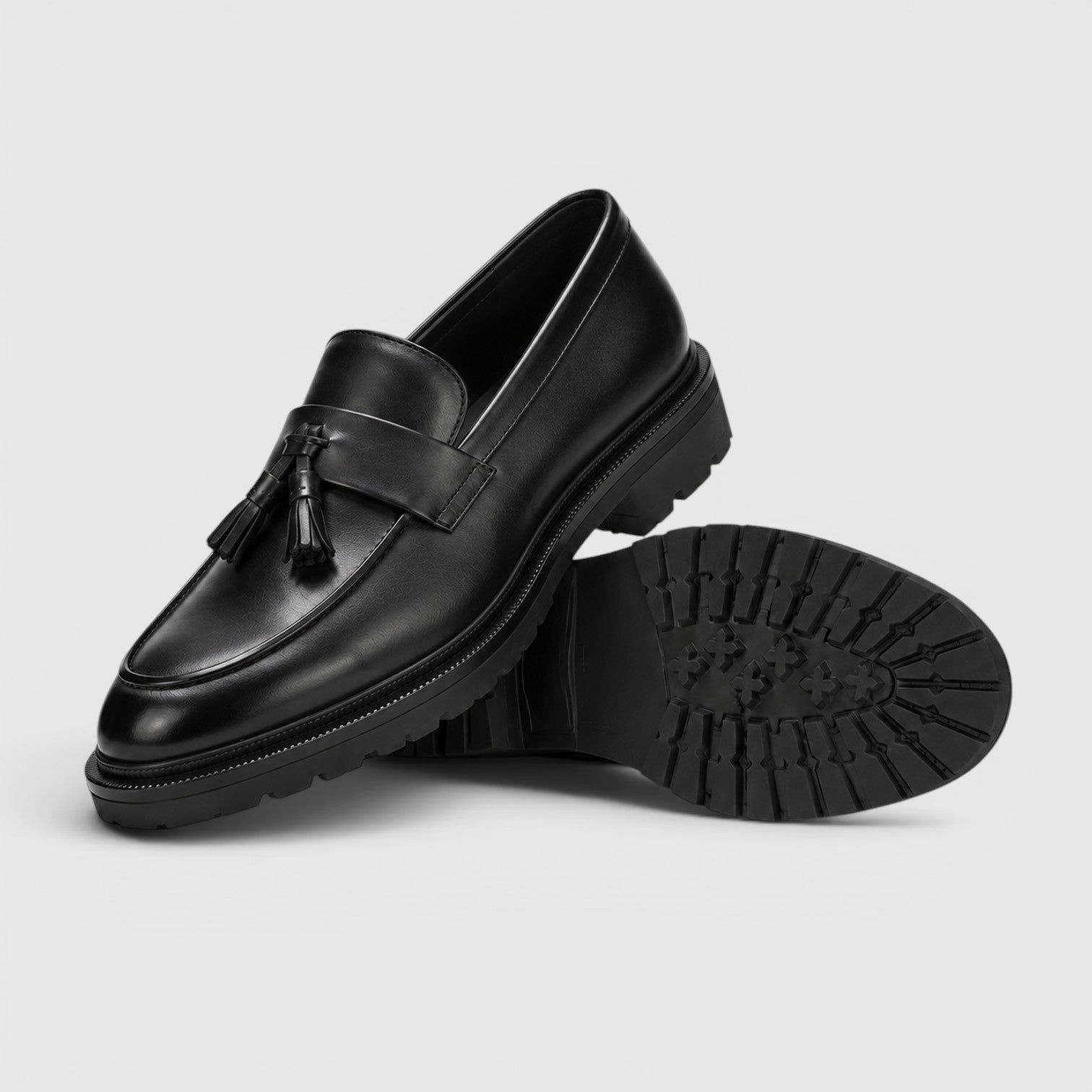 Alternate product view 4 of men's Leather Tassel Loafers with slip-on smart casual design.