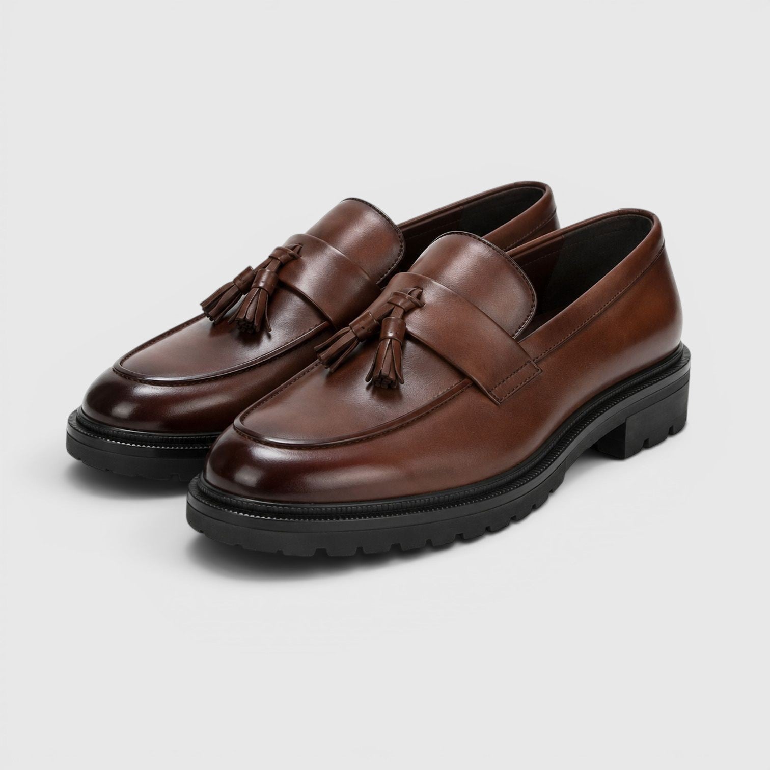 Alternate product view 5 of men's Leather Tassel Loafers with slip-on smart casual design.
