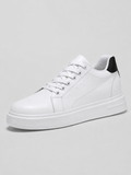 Men's Leather Trainers with low-top lace-up sneakers.