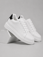 Alternate product view 2 of men's Leather Trainers with low-top lace-up sneakers.