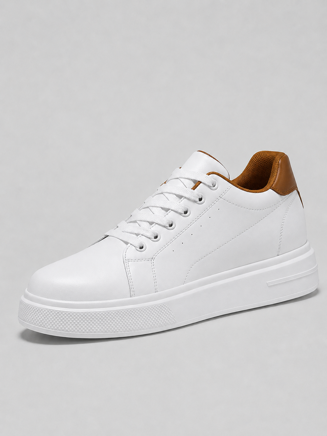 Alternate product view 6 of men's Leather Trainers with low-top lace-up sneakers.