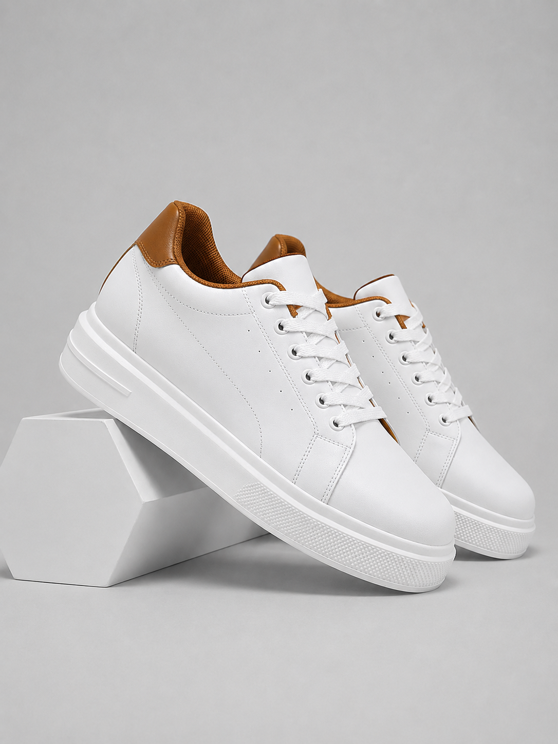 Alternate product view 7 of men's Leather Trainers with low-top lace-up sneakers.