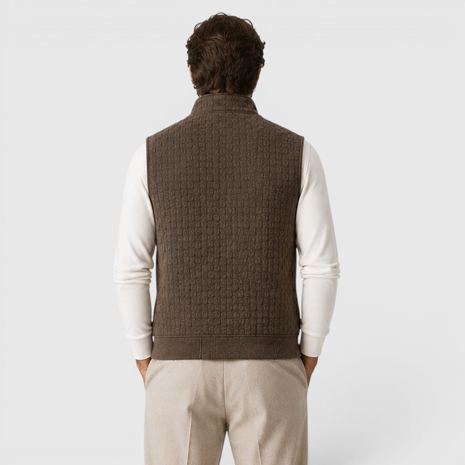 Alternate product view 2 of men's Lightweight Gilet with zip front layering design.