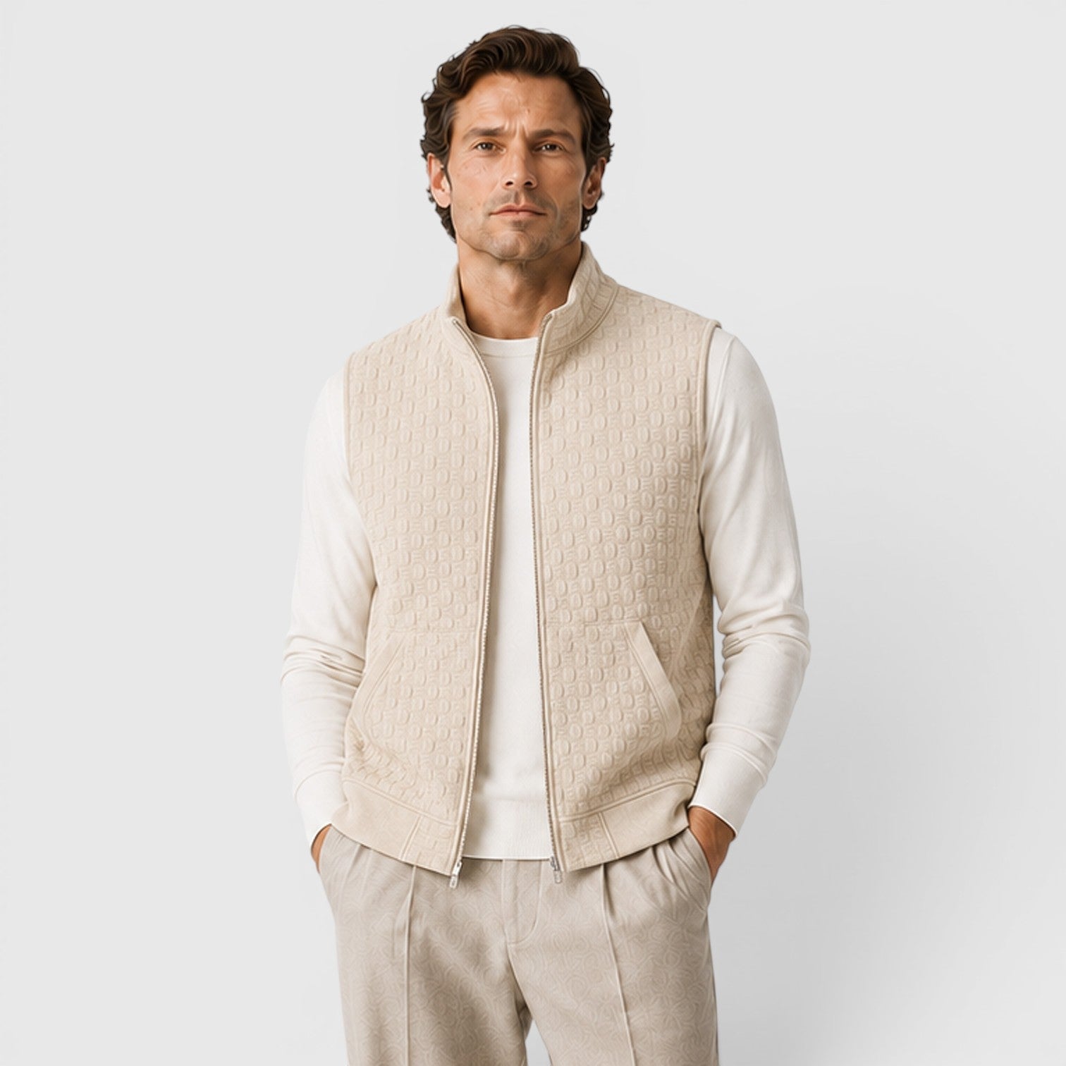 Alternate product view 5 of men's Lightweight Gilet with zip front layering design.