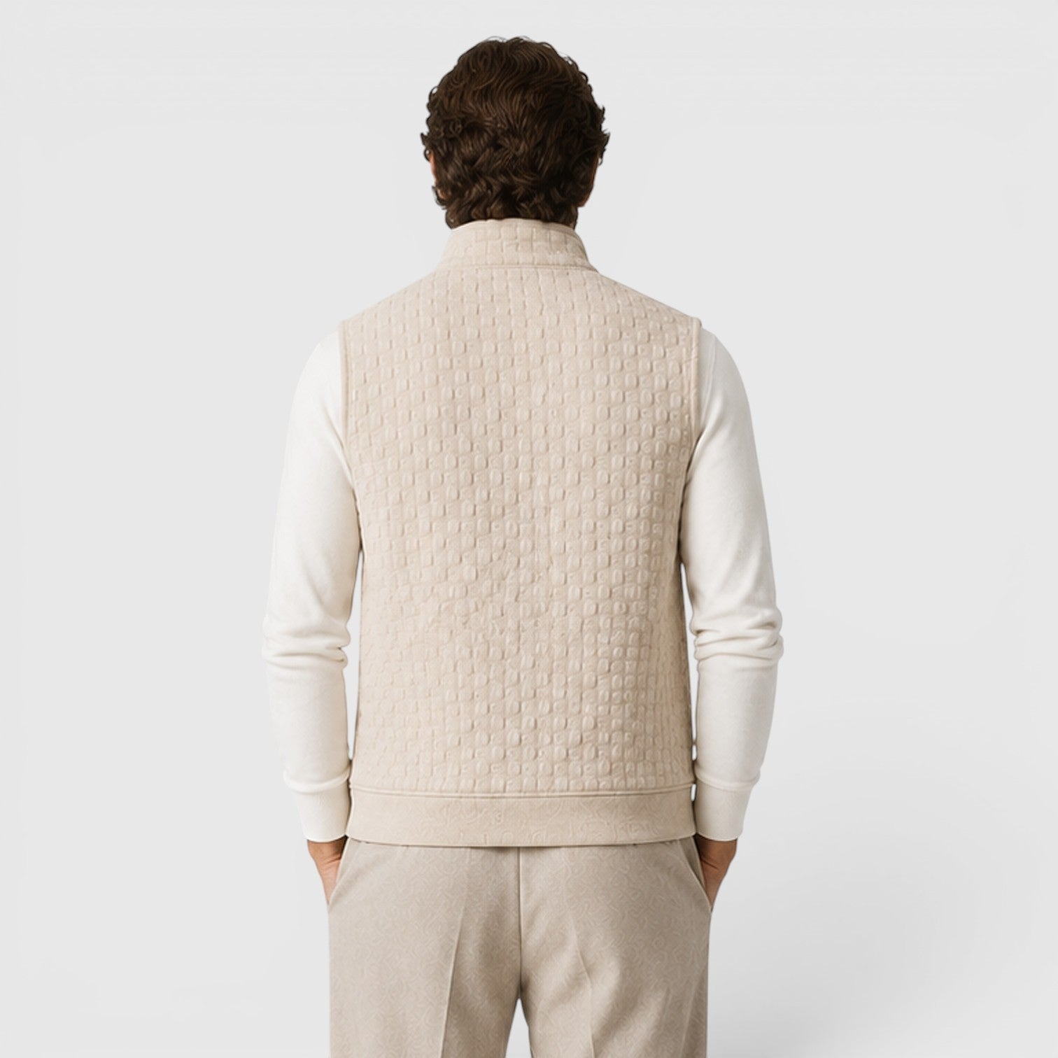 Alternate product view 6 of men's Lightweight Gilet with zip front layering design.