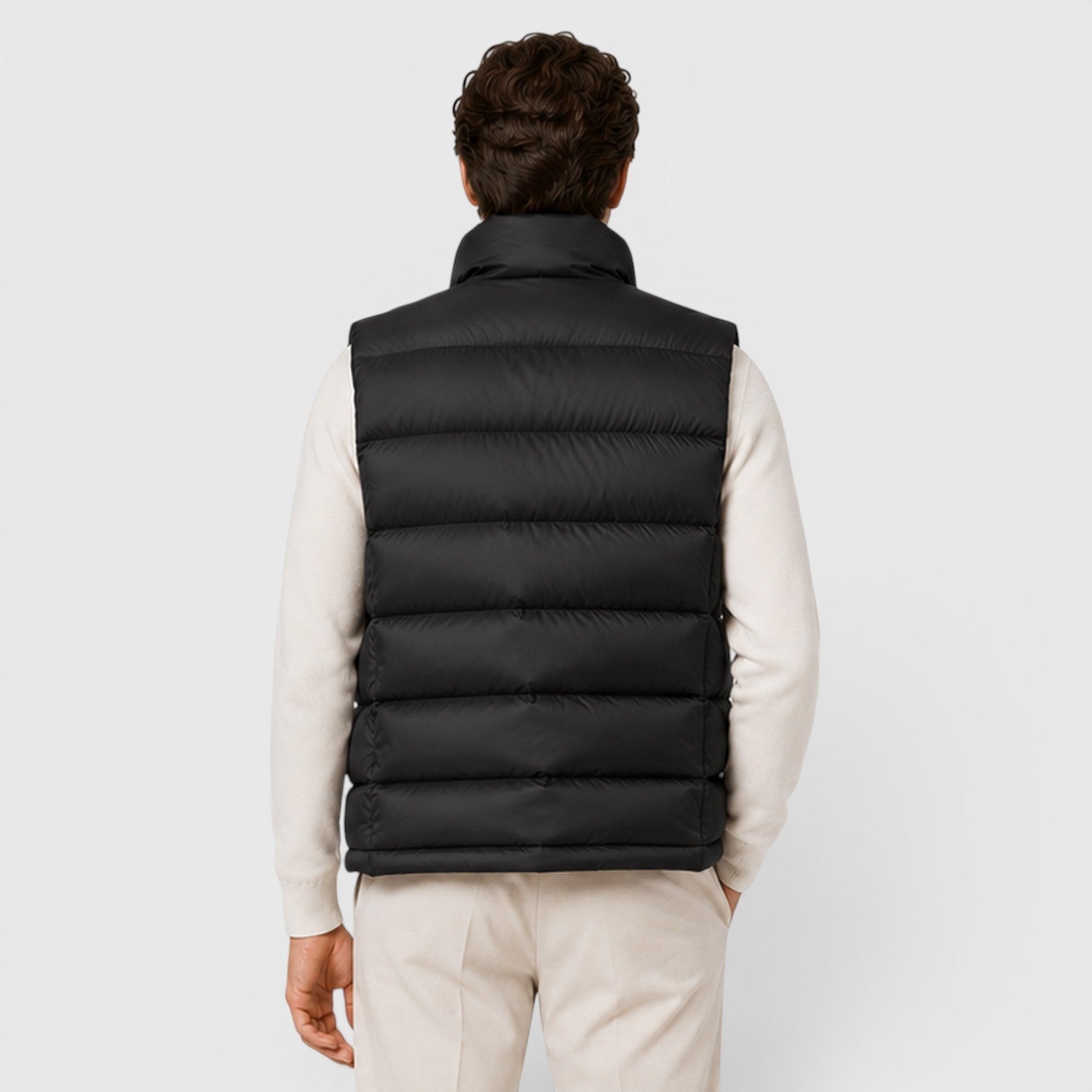 Alternate product view 9 of men's Lightweight Puffer Gilet with zip front padded layer.