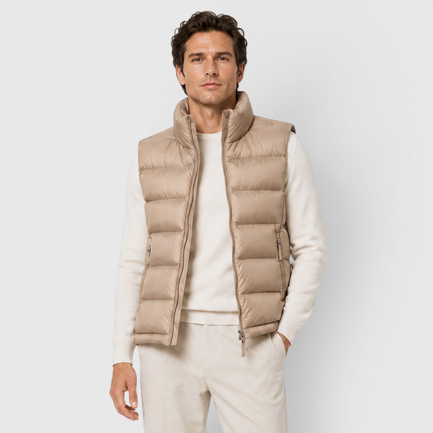 Alternate product view 11 of men's Lightweight Puffer Gilet with zip front padded layer.