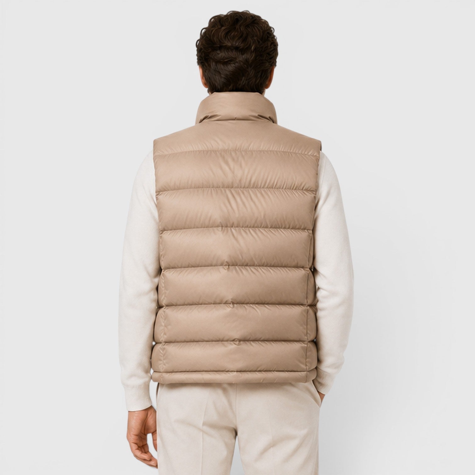 Alternate product view 12 of men's Lightweight Puffer Gilet with zip front padded layer.
