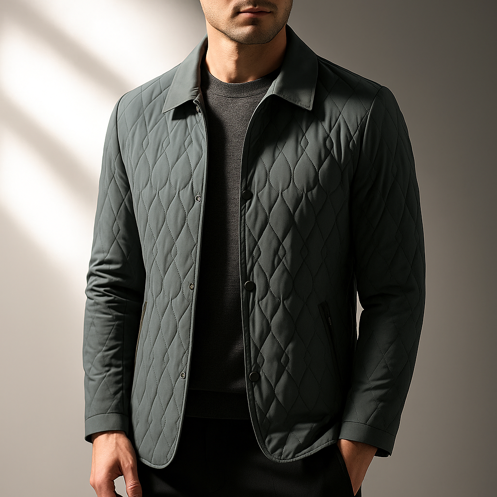 Men's Lightweight Quilted Jacket with Button Front, view 2 of 6
