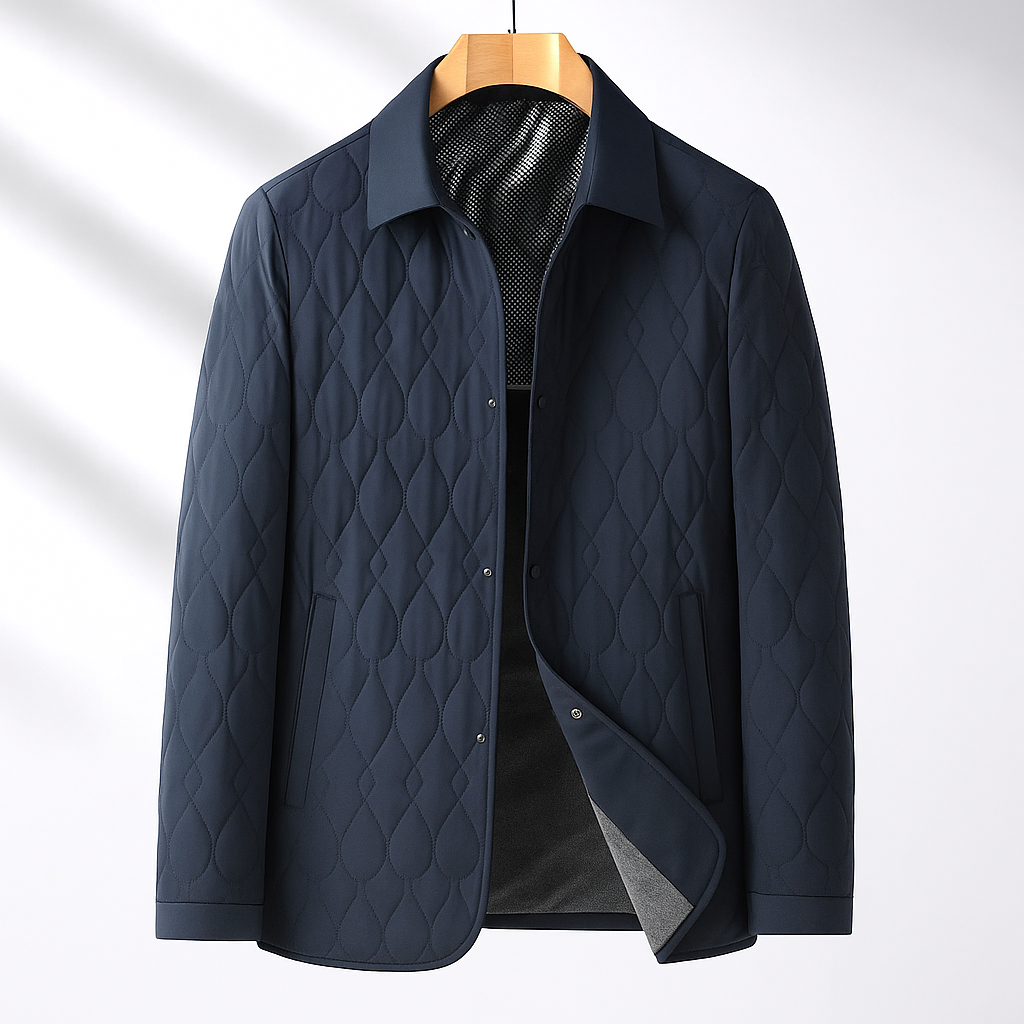 Men's Lightweight Quilted Jacket with Button Front, view 3 of 6