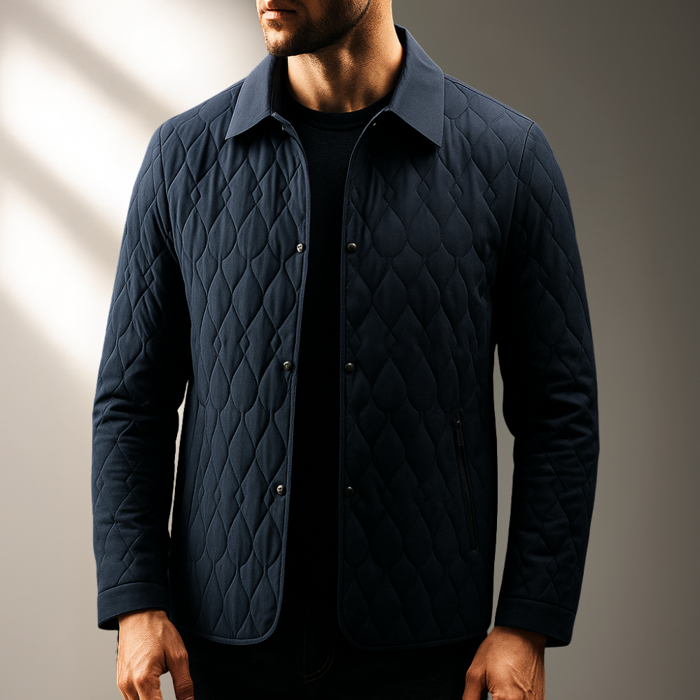 Men's Lightweight Quilted Jacket with Button Front, view 4 of 6