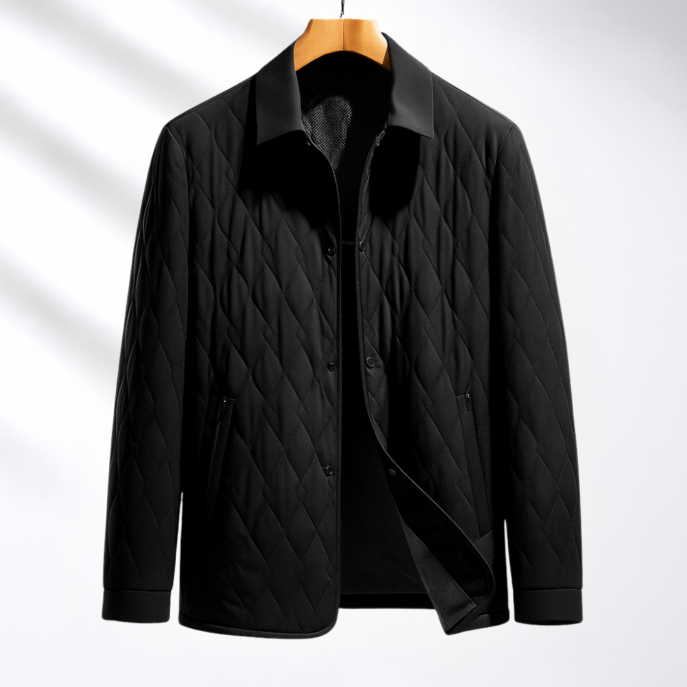 Men's Lightweight Quilted Jacket with Button Front, view 5 of 6